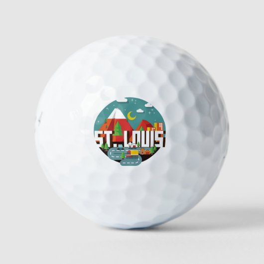 St. Louis, Missouri Geometric Design Golfballen (Voorkant)
