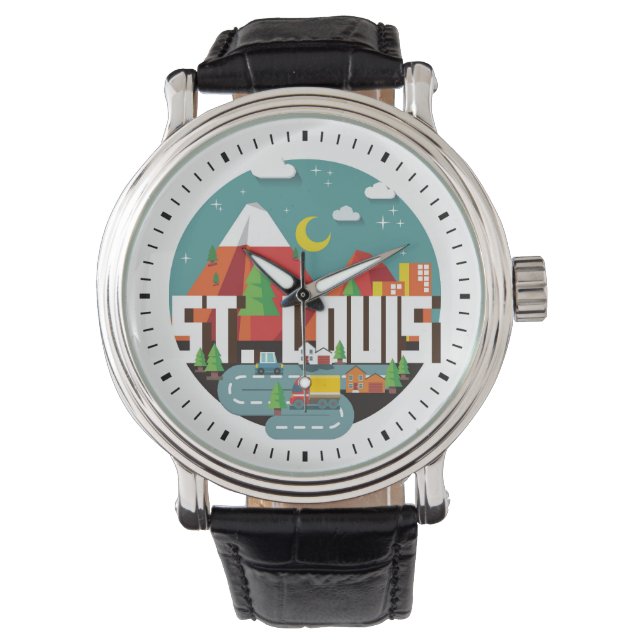 St. Louis, Missouri Geometric Design Horloge (Voorkant)