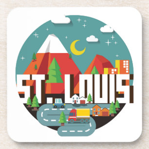 St. Louis, Missouri Geometric Design Onderzetter