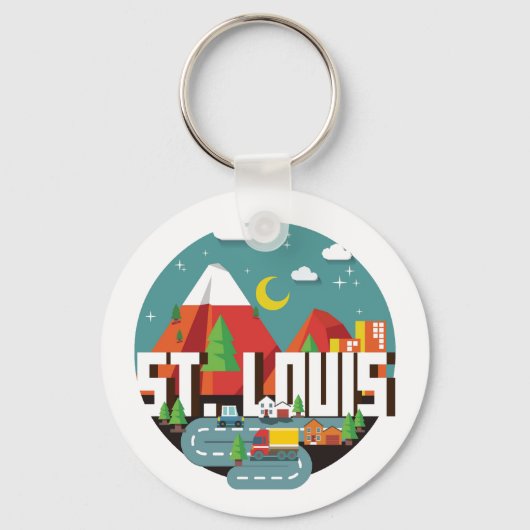 St. Louis, Missouri Geometric Design Sleutelhanger (Voorkant)