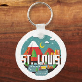 St. Louis, Missouri Geometric Design Sleutelhanger (Voorkant)