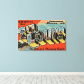 St. Louis, Missouri - Grote Letter Scenes 2 Canvas Afdruk (Insitu (Houten vloer))