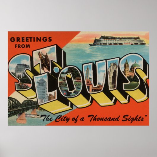 St. Louis, Missouri - Grote Letter Scenes 2 Poster (Voorkant)