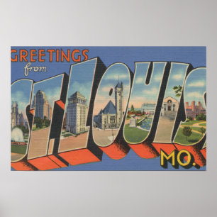 St. Louis, Missouri - Grote letterscènes Poster