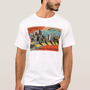 St. Louis, Missouri - Grote letterscènes T-shirt