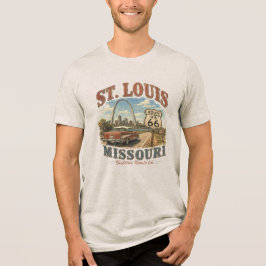 St. Louis Missouri Historische Route 66 Gateway Ar Tri-Blend Shirt