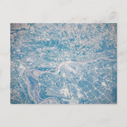 St. Louis, Missouri langs de Mississippi. Briefkaart (Voorkant)