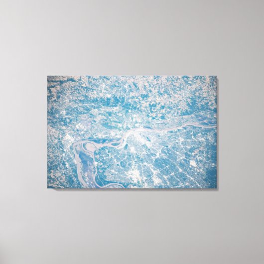 St. Louis, Missouri langs de Mississippi. Canvas Afdruk (Voorkant)