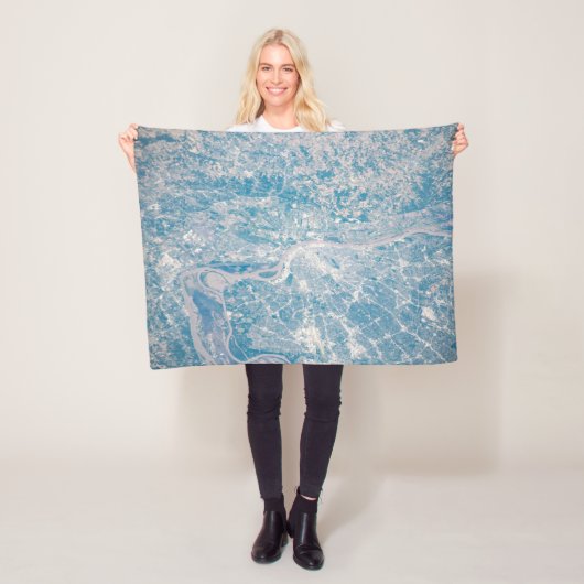 St. Louis, Missouri langs de Mississippi. Fleece Deken (In situ)