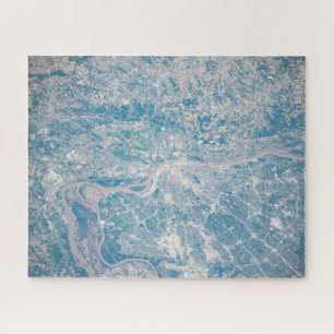 St. Louis, Missouri langs de Mississippi. Legpuzzel