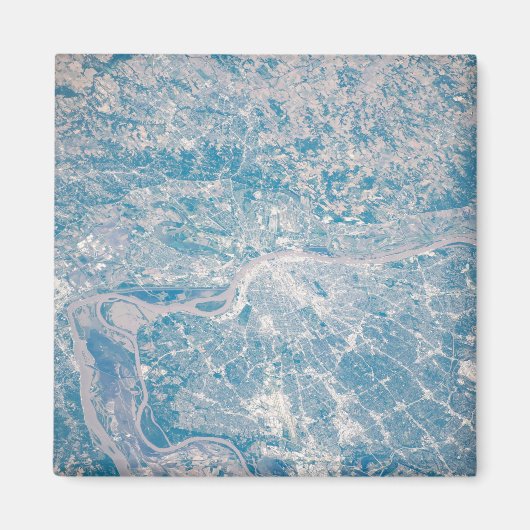 St. Louis, Missouri langs de Mississippi. Magneet (Voorkant)