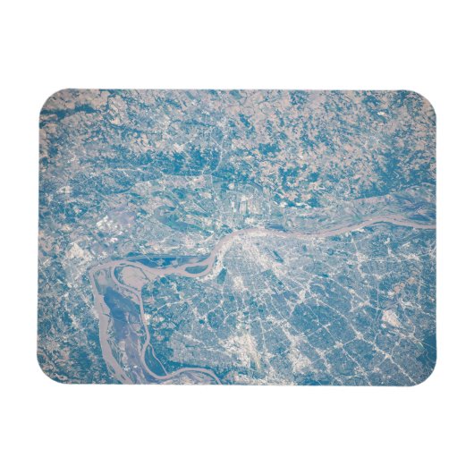 St. Louis, Missouri langs de Mississippi. Magneet (Horizontaal)