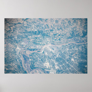 St. Louis, Missouri langs de Mississippi. Poster