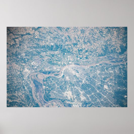St. Louis, Missouri langs de Mississippi. Poster (Voorkant)