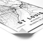 St. Louis - Missouri Ligth City Map Foto Afdruk (Hoek)