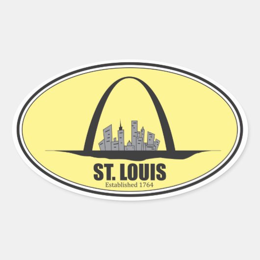 St. Louis Missouri Ovale Sticker (Voorkant)
