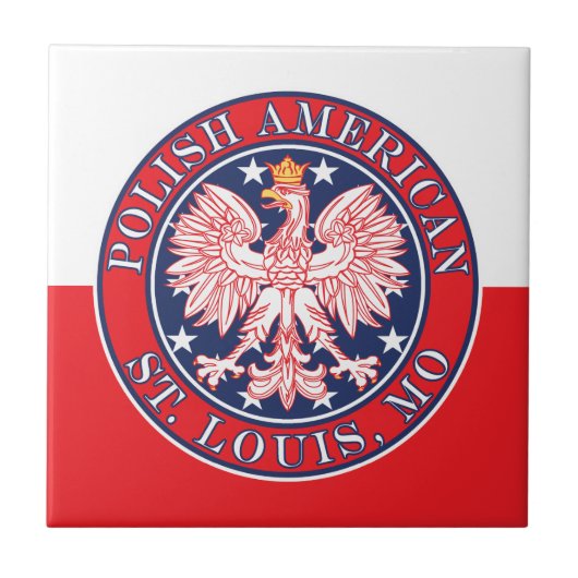 St. Louis Missouri Poolse adelaar Tegeltje (Voorkant)