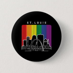 St. Louis Missouri Regenboog Vlag LGBTQAI Pride Ronde Button 5,7 Cm