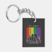 St. Louis Missouri Regenboog Vlag LGBTQAI Pride Sleutelhanger (Voorkant Links)