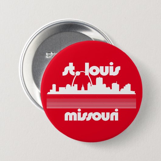 St. Louis Missouri Ronde Button 7,6 Cm (Voorkant /achterkant)