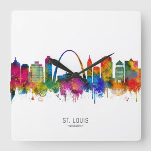 St. Louis Missouri Silhouet Vierkante Klok