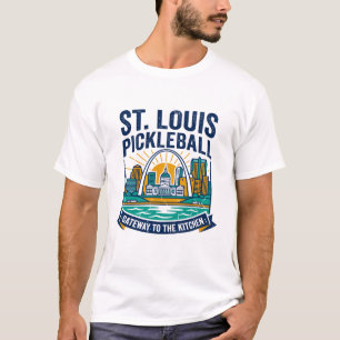 St Louis Missouri Silhouette En Pickleballveld T-shirt