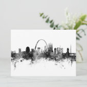 St. Louis Missouri Skyline Black White Kaart (Staand voorkant)