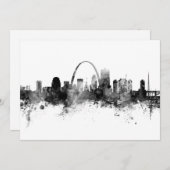 St. Louis Missouri Skyline Black White Kaart (Voorkant / Achterkant)
