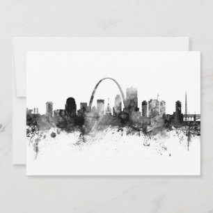 St. Louis Missouri Skyline Black White Kaart