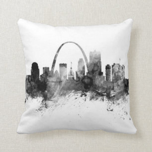 St. Louis Missouri Skyline Black White Kussen