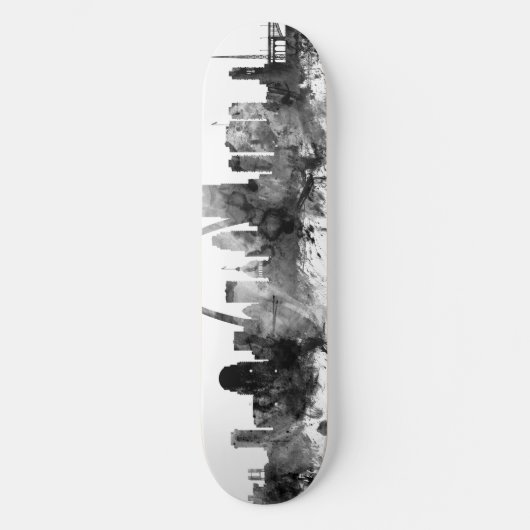 St. Louis Missouri Skyline Black White Persoonlijk Skateboard (Voorkant)