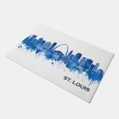 St. Louis Missouri Skyline Blue Deurmat (Schuin)