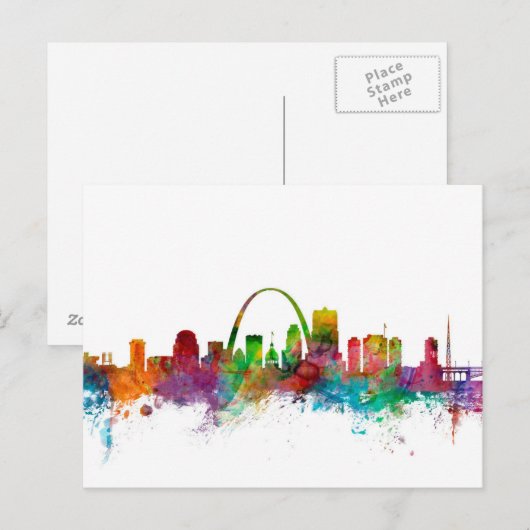 St Louis Missouri Skyline Briefkaart (Voorkant / Achterkant)