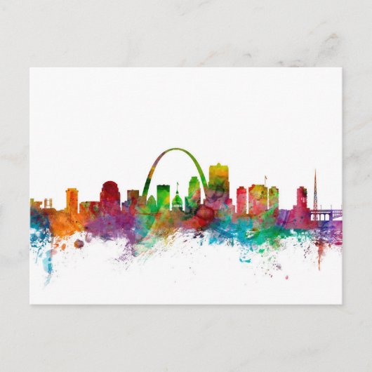 St Louis Missouri Skyline Briefkaart (Voorkant)