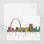 ST LOUIS, MISSOURI SKYLINE BRIEFKAART (Voorkant / Achterkant)