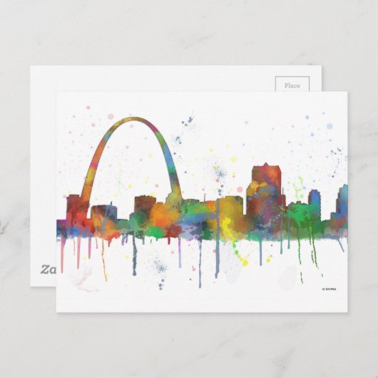ST LOUIS, MISSOURI SKYLINE BRIEFKAART (Voorkant / Achterkant)