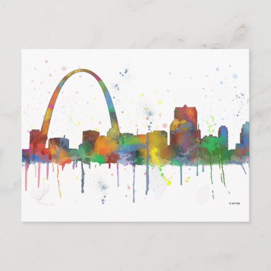 ST LOUIS, MISSOURI SKYLINE BRIEFKAART (Voorkant)