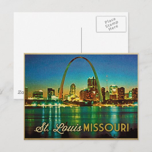 St. Louis Missouri Skyline Briefkaart (Voorkant / Achterkant)