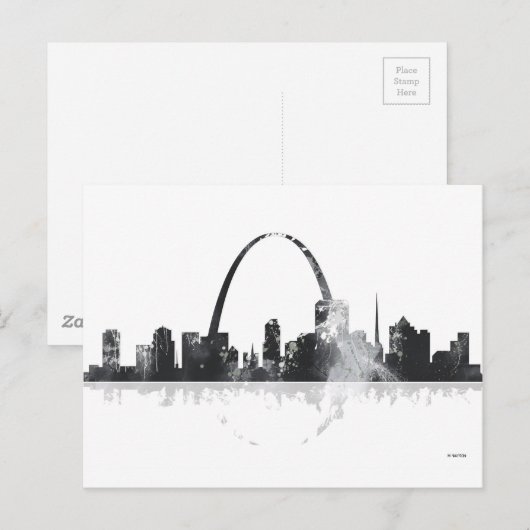 ST LOUIS, MISSOURI SKYLINE BRIEFKAART (Voorkant / Achterkant)