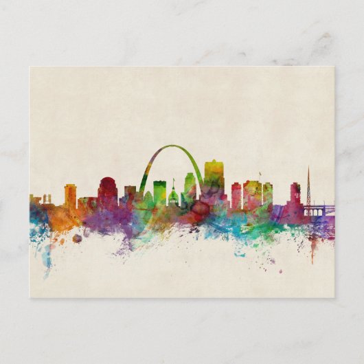 St Louis Missouri Skyline Briefkaart (Voorkant)