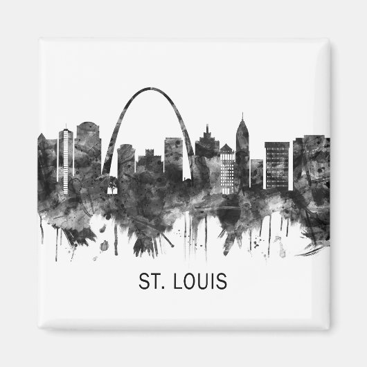 St. Louis Missouri Skyline BW Magneet (Voorkant)