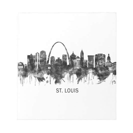 St. Louis Missouri Skyline BW Notitieblok (Voorkant)