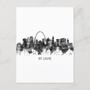 St. Louis Missouri Skyline BW Uitnodiging Briefkaart