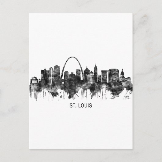 St. Louis Missouri Skyline BW Uitnodiging Briefkaart (Voorkant)