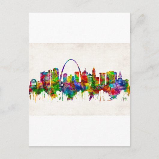 St. Louis Missouri Skyline Feestdagenkaart (Voorkant)