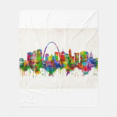 St. Louis Missouri Skyline Fleece Deken (Voorkant)