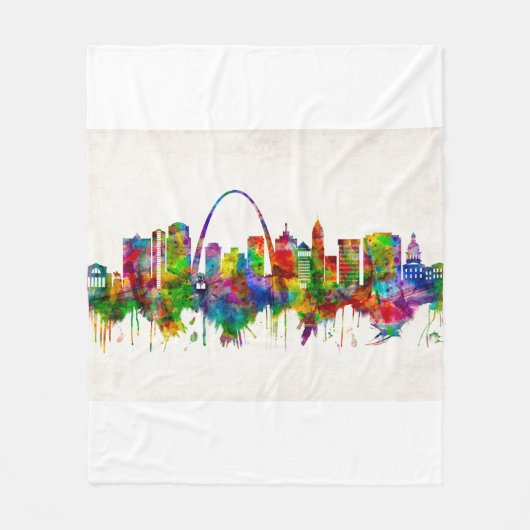 St. Louis Missouri Skyline Fleece Deken (Voorkant)