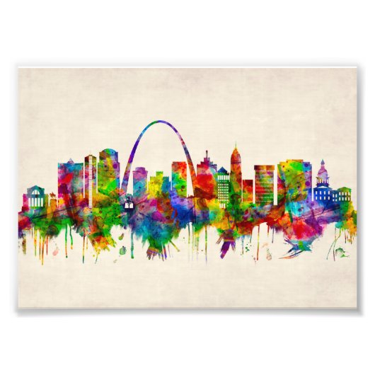 St. Louis Missouri Skyline Foto Afdruk (Voorkant)