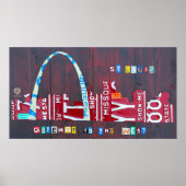 St. Louis Missouri Skyline License Bord Art Print (Voorkant)
