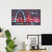 St. Louis Missouri Skyline License Bord Art Print (Thuiskantoor)
